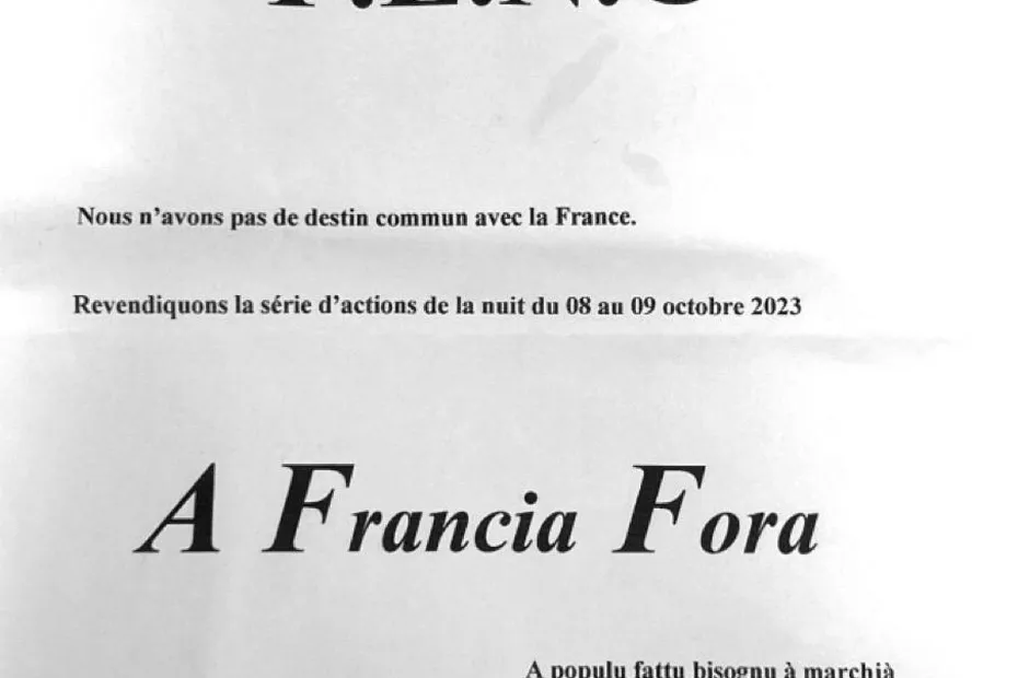 L’FLNC rivendica la responsabilità della serie di attentati compiuti la notte dell’8 ottobre in Corsica